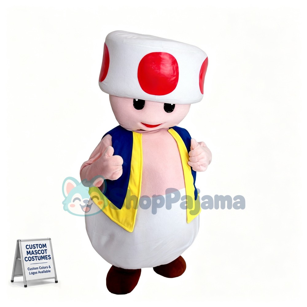 Red Dot Mushroom Man Kinopio Mascot Costume