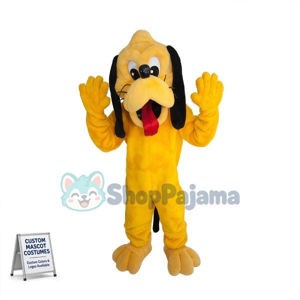 Yellow Pluto The Pup Mascot Cartoon Costume
