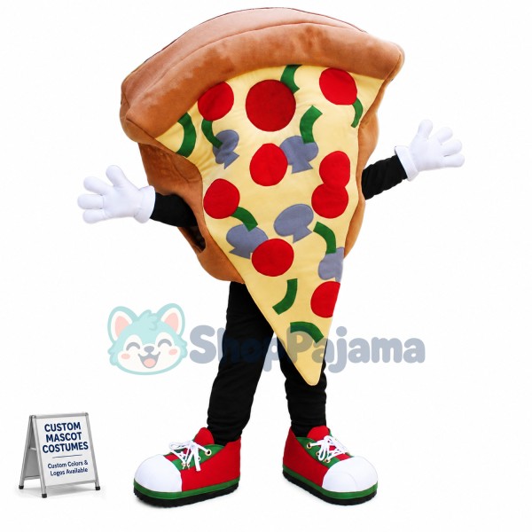 Thick Piece of Cheese Sausage Pizza Mascot Costume