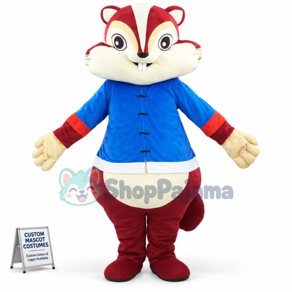Blue Gown Chipmunk Mascot Costume