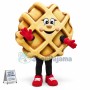 Fluffy Waffle Mascot Cartoon Costume