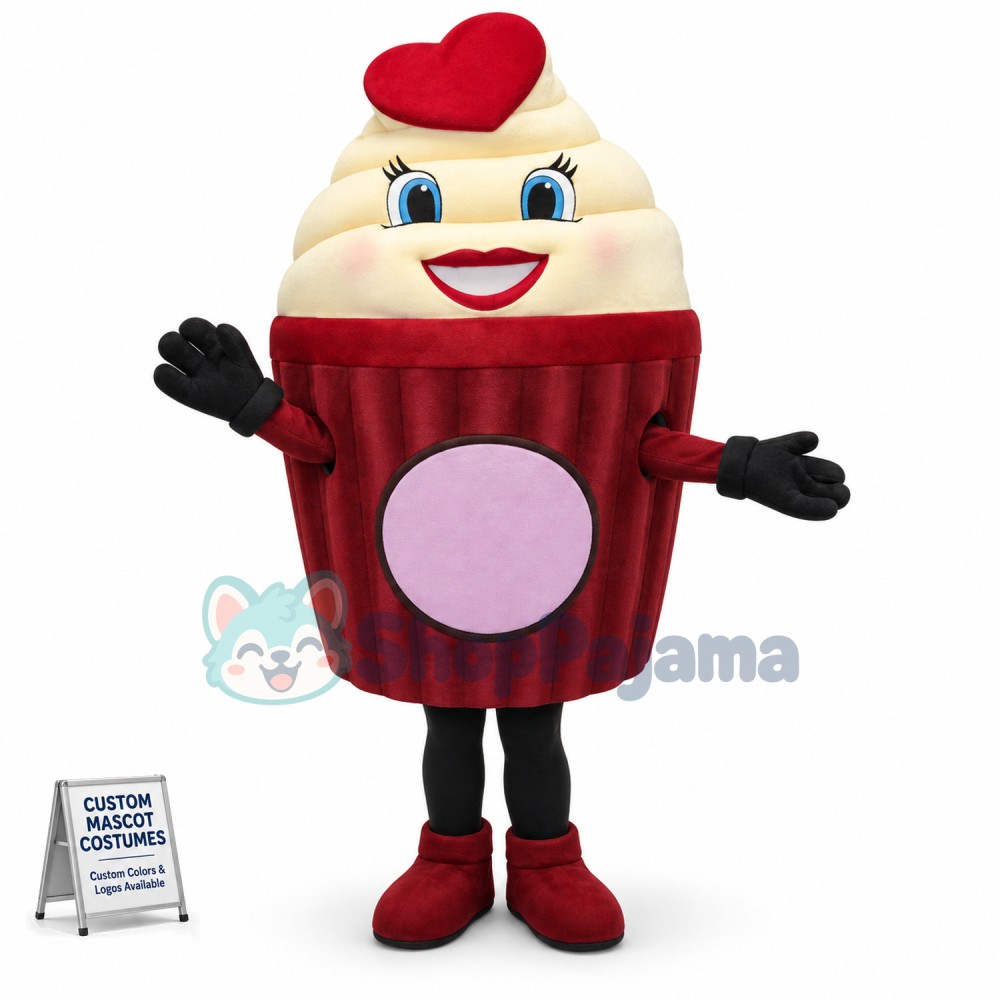 Fluffy Small Cream Cake Mascot Costume