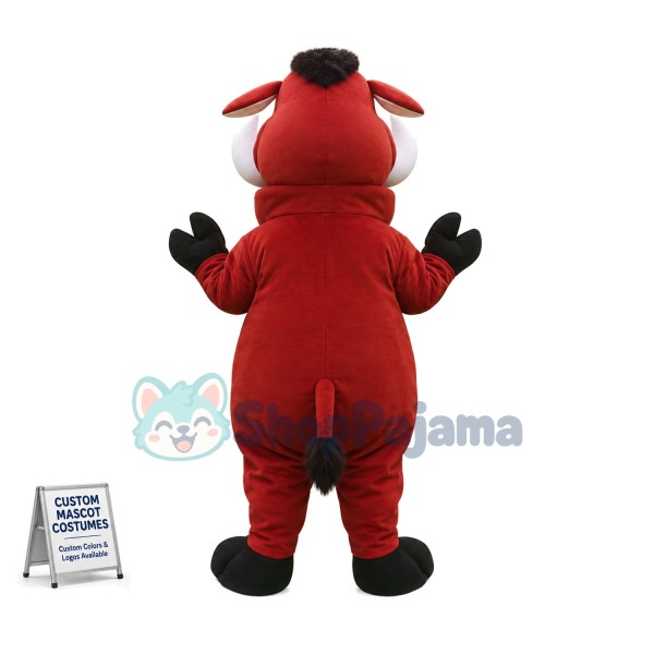 Brown Wild Boar With Fierce Look Mascot Costume