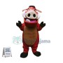 Brown Wild Boar With Fierce Look Mascot Costume
