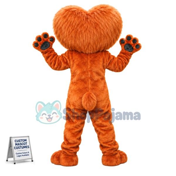 Brilliant Lion With Heart-shaped Mane Mascot Costume