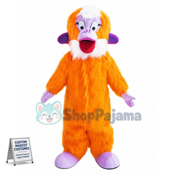 Orange Furry Apes Mascot Costume