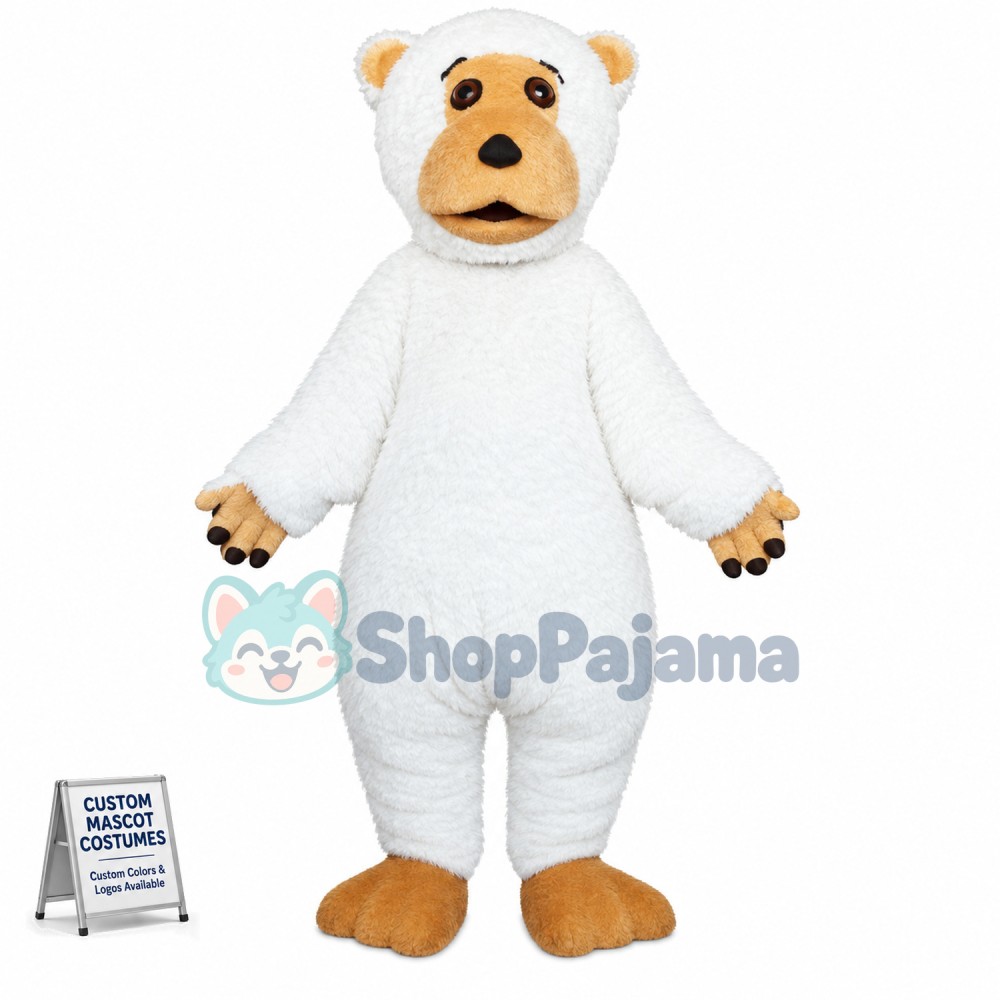 White Furry Snow Apes Mascot Costume