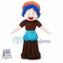 Blue Curly Granny Mascot Costume