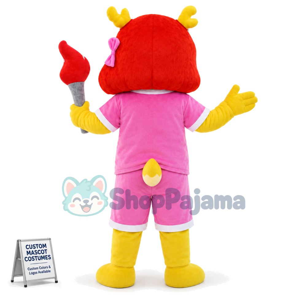 Torchbearer Yellow Dragon Mascot Costume