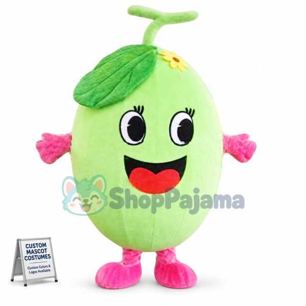 Cyan Cantaloupe Mascot Costume