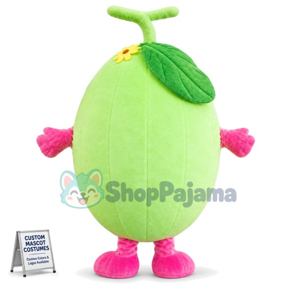 Cyan Cantaloupe Mascot Costume