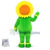 Vibrant Green Sunflower Mascot Costume