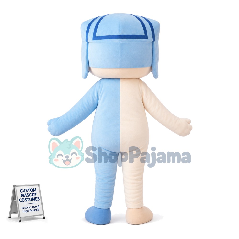 Blue Beret Boy Mascot Costume