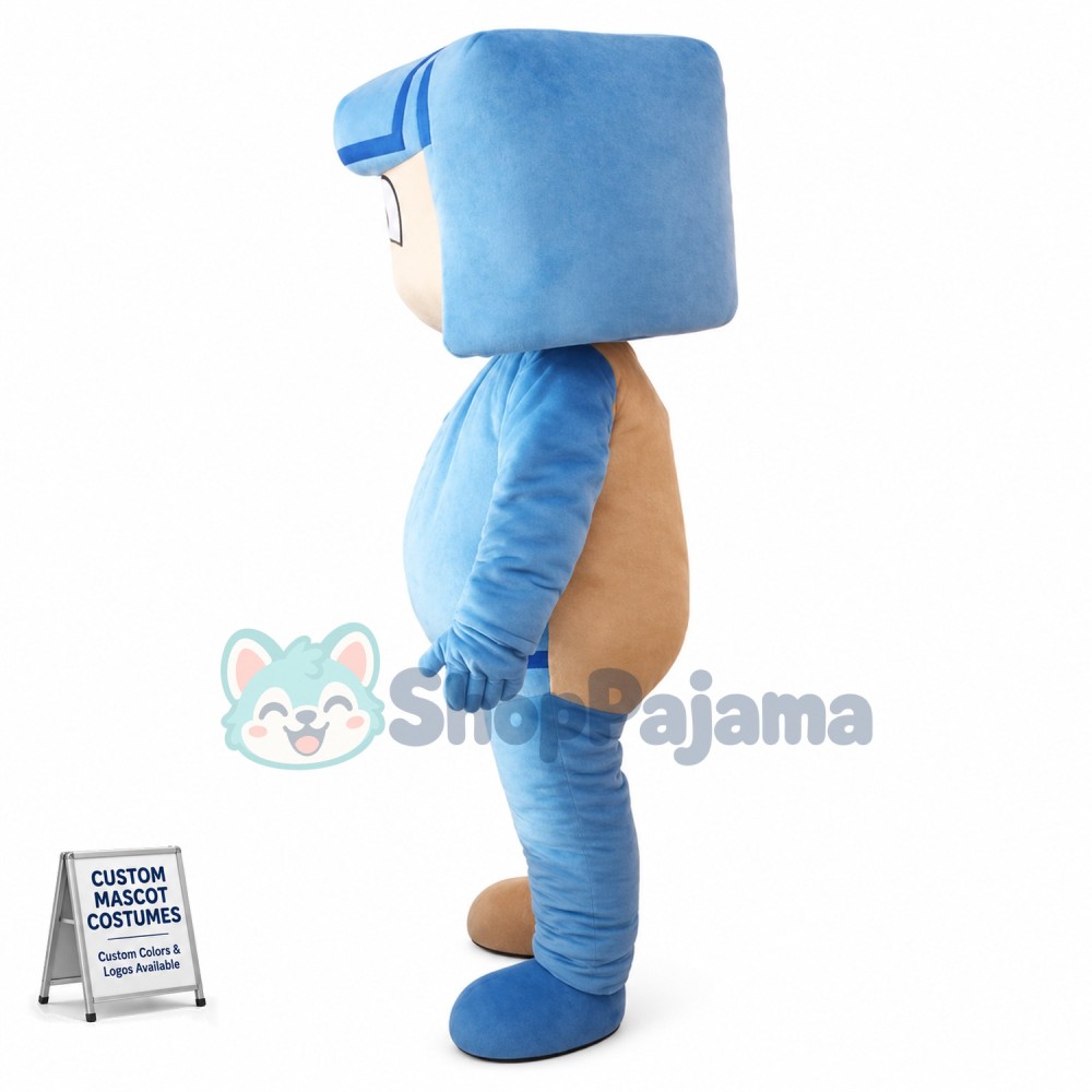 Blue Beret Boy Mascot Costume
