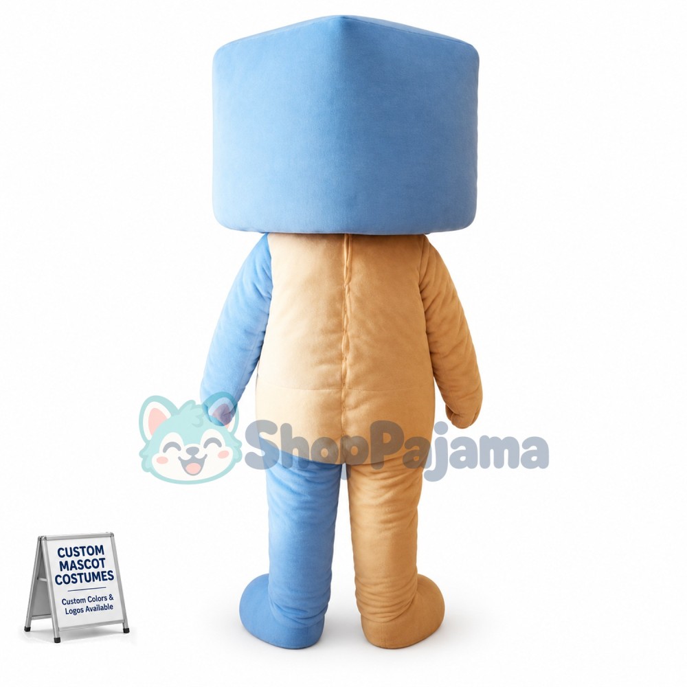 Blue Beret Boy Mascot Costume