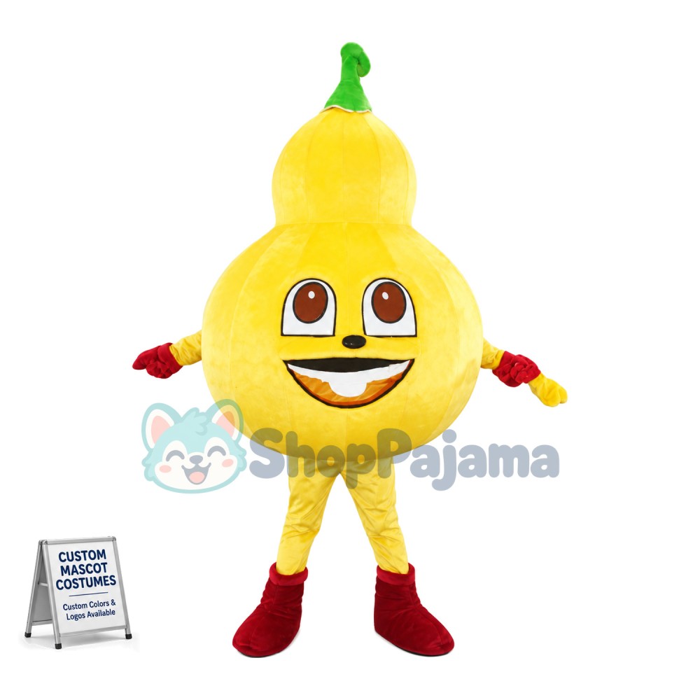 The Vibrant Golden Gourd Mascot Costume
