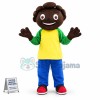 Cheering Curly Black Kid Mascot Costume