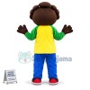 Cheering Curly Black Kid Mascot Costume
