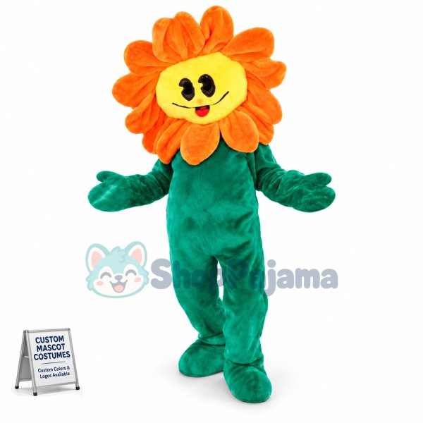 Blooming Green Sunflower Mascot Costume