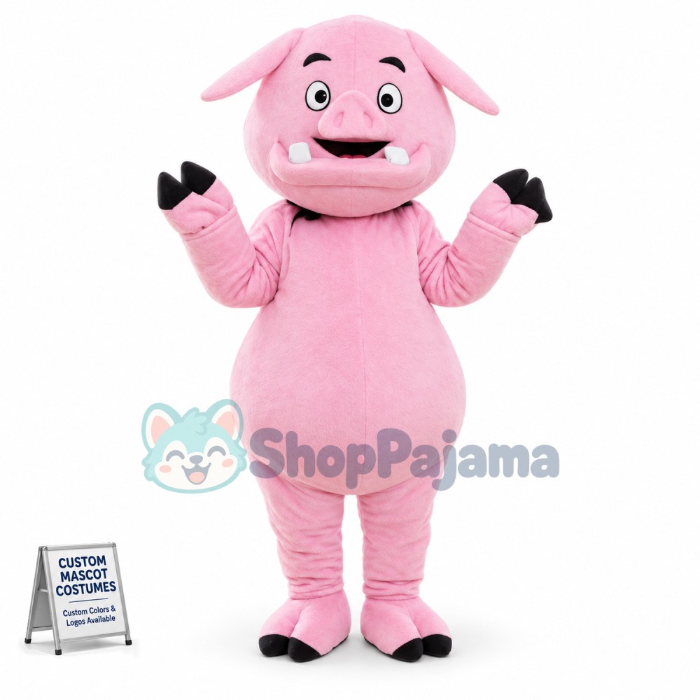 Adult Sharp Teeth Pig Mascot Costume