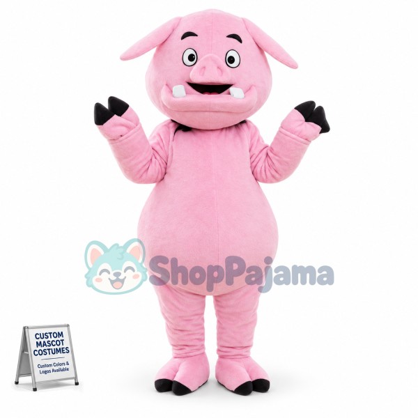 Adult Sharp Teeth Pig Mascot Costume