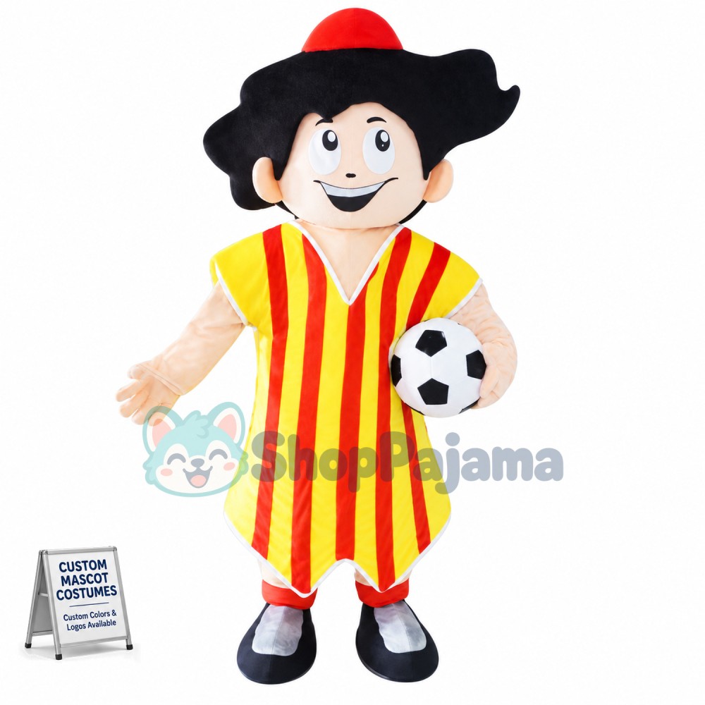 Brazilian Football Boy Mascot Costume