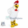 Adult Plush White Chicken Mascot Costume