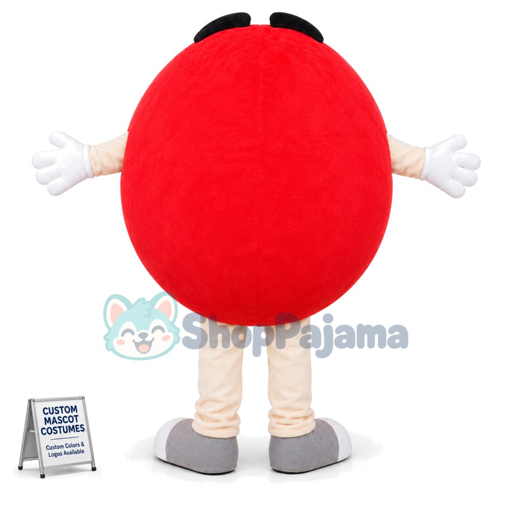 Red M Chocolate Bean Mascot Costume