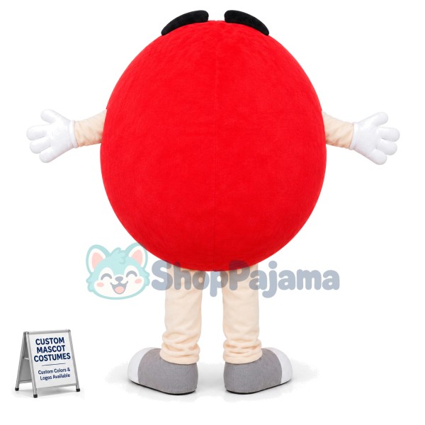 Red M Chocolate Bean Mascot Costume