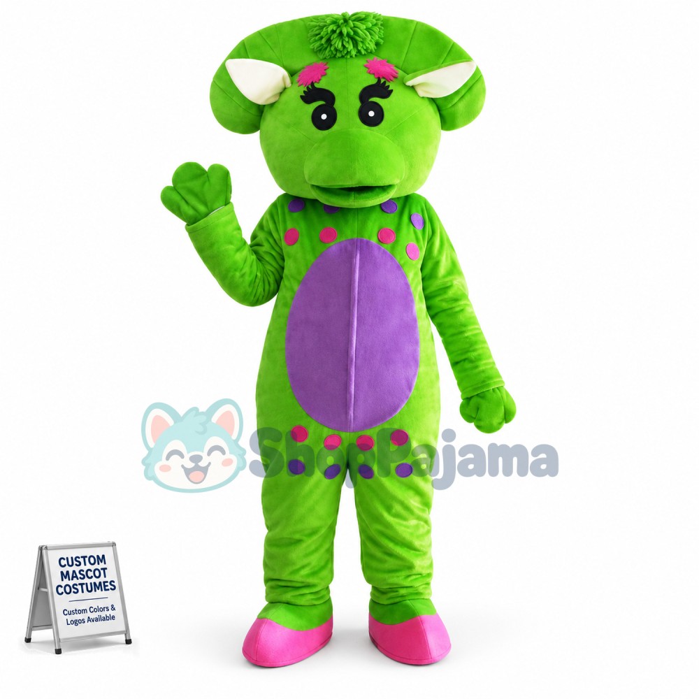 Barney & Friends Green Dinosaur Mascot Costume