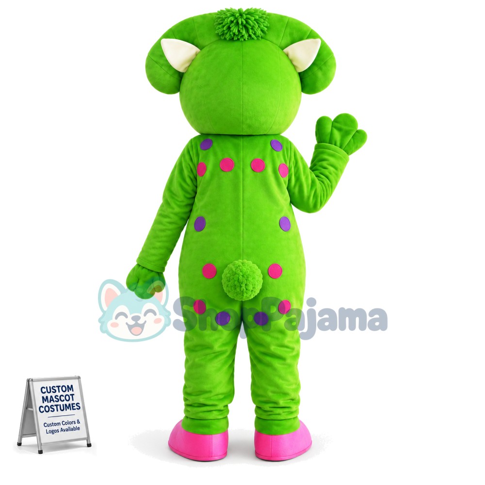 Barney & Friends Green Dinosaur Mascot Costume
