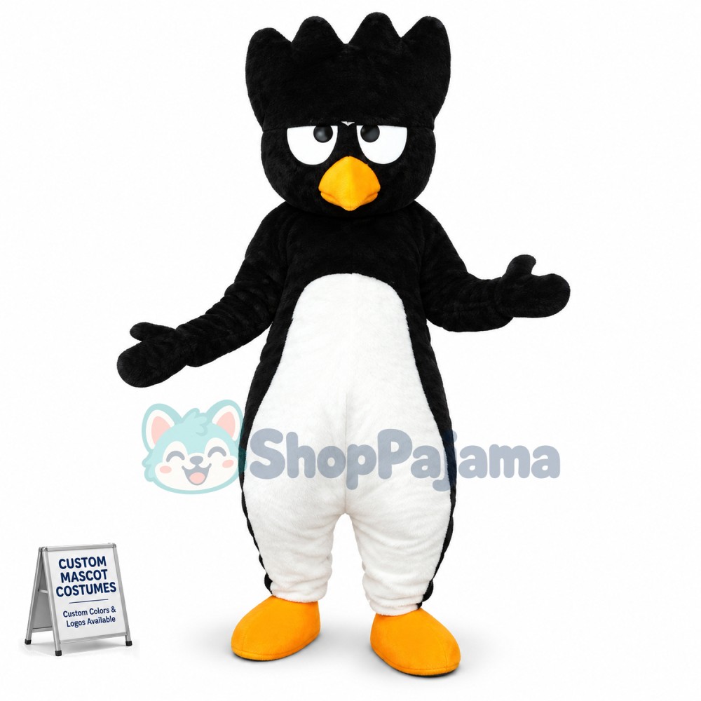 Wave Head Penguin Cartoon Mascot Costume