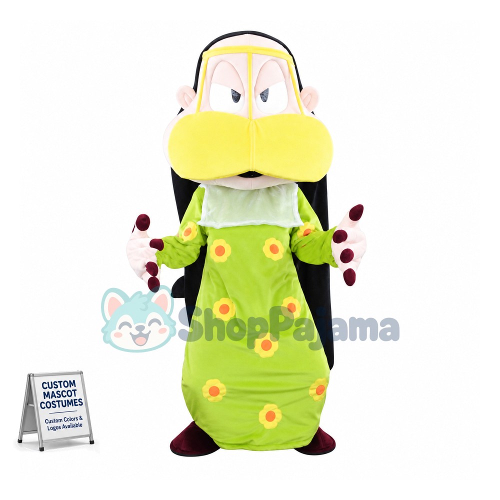 Green Nightgown Priest Mascot Costume