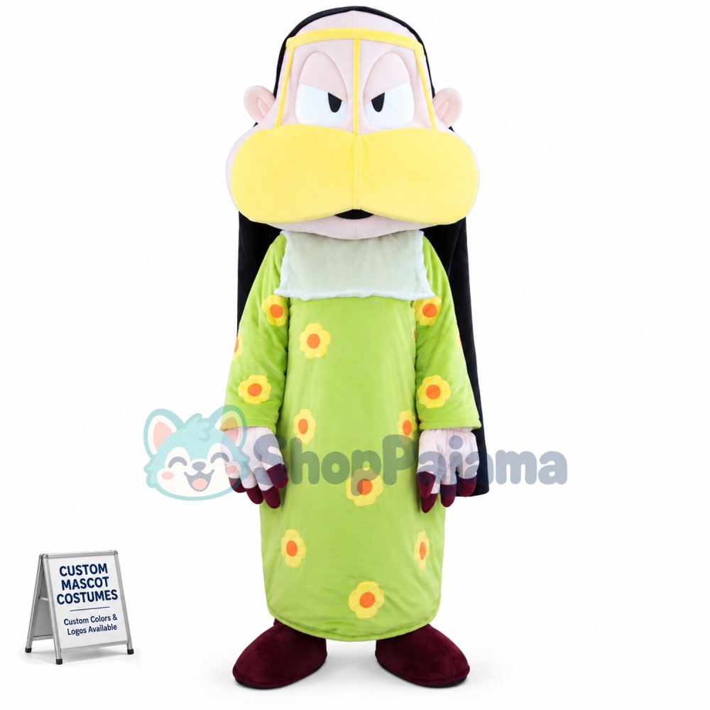 Green Nightgown Priest Mascot Costume