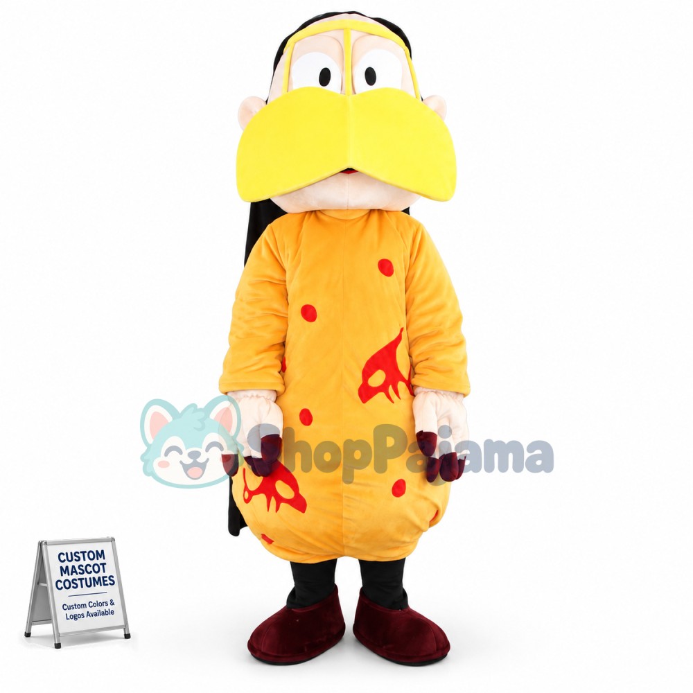 Orange Nightgown Priest Mascot Costume