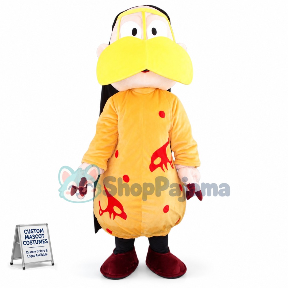 Orange Nightgown Priest Mascot Costume