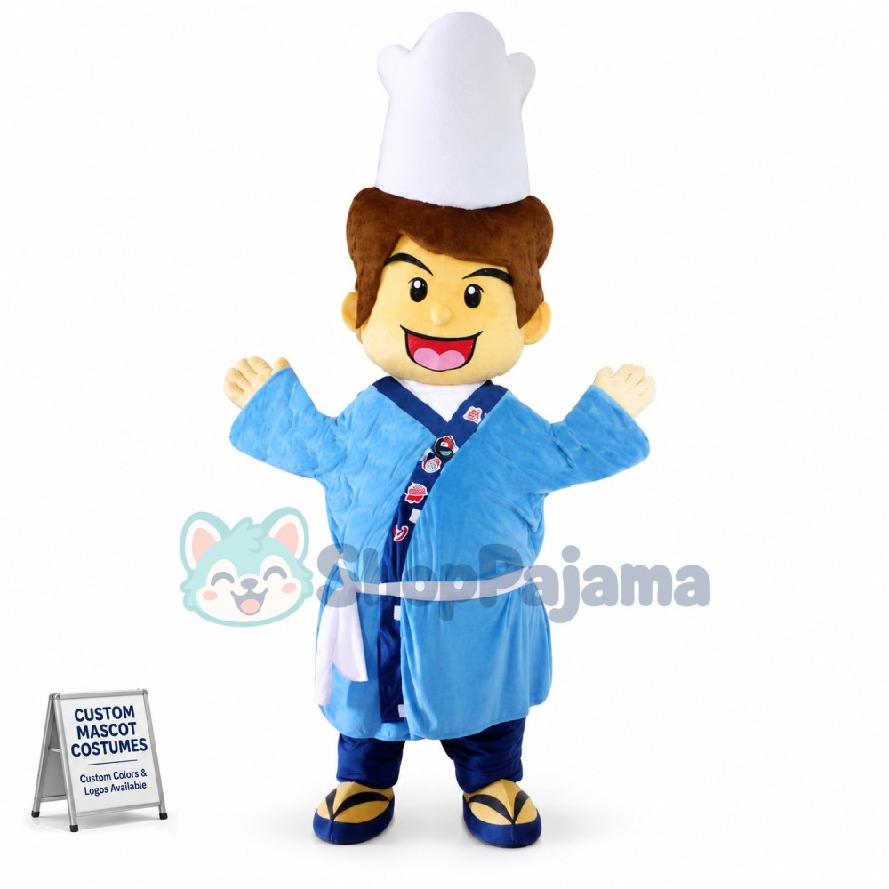 Chef Of Japanese Sushi Restaurant Mascot Costume