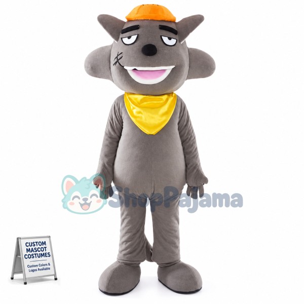 Fashion Cartoon Gray Wolffy Mascot Costume