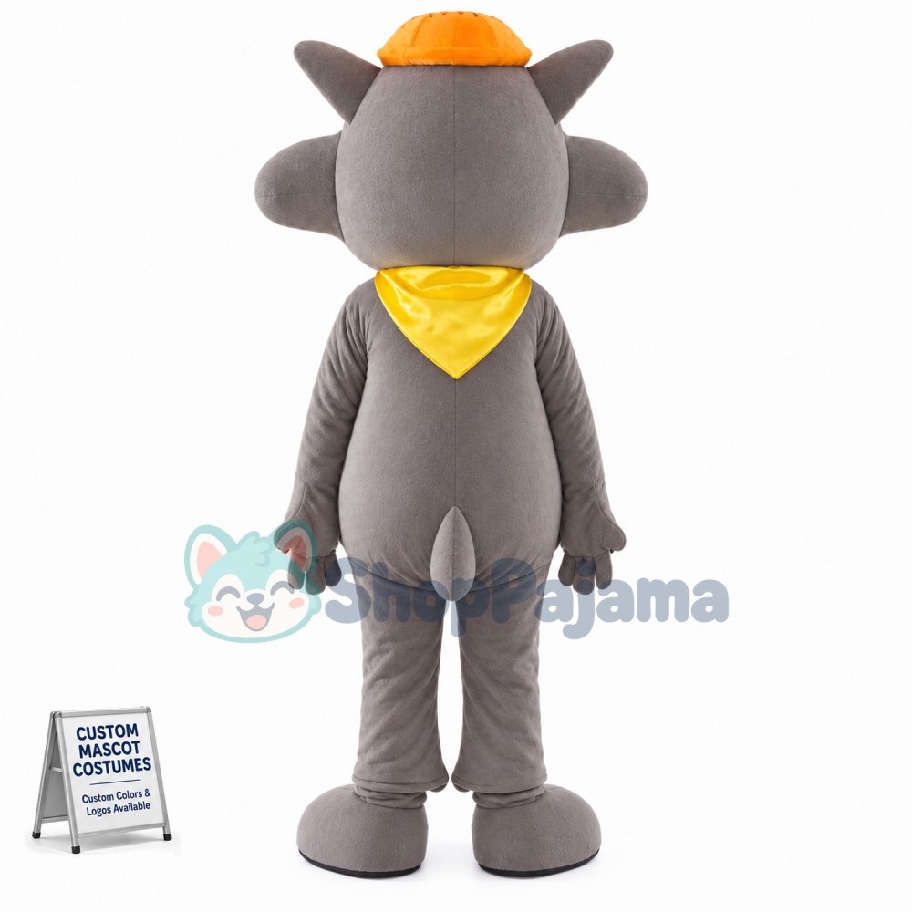 Fashion Cartoon Gray Wolffy Mascot Costume
