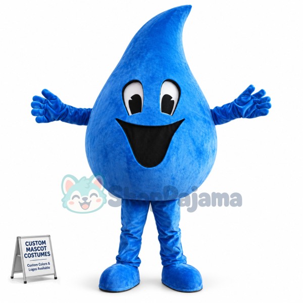 Blue Water Drop Mascot Costume