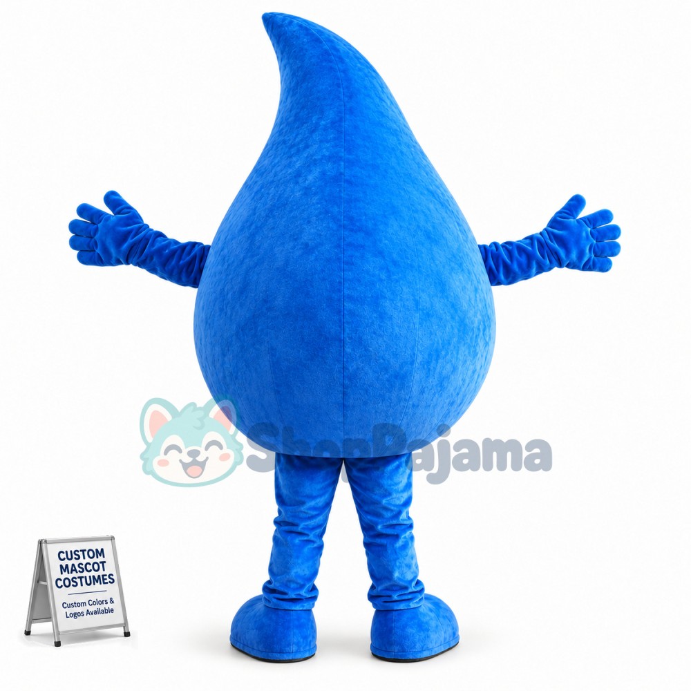 Blue Water Drop Mascot Costume