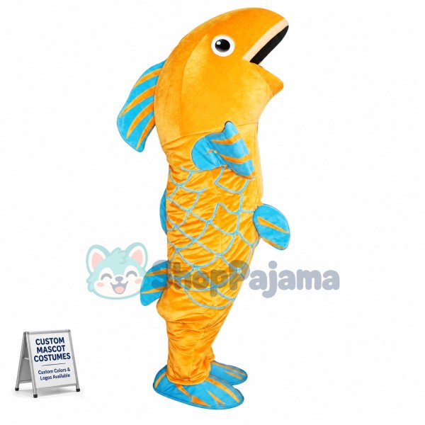Jumping Golden Carp Mascot Costume
