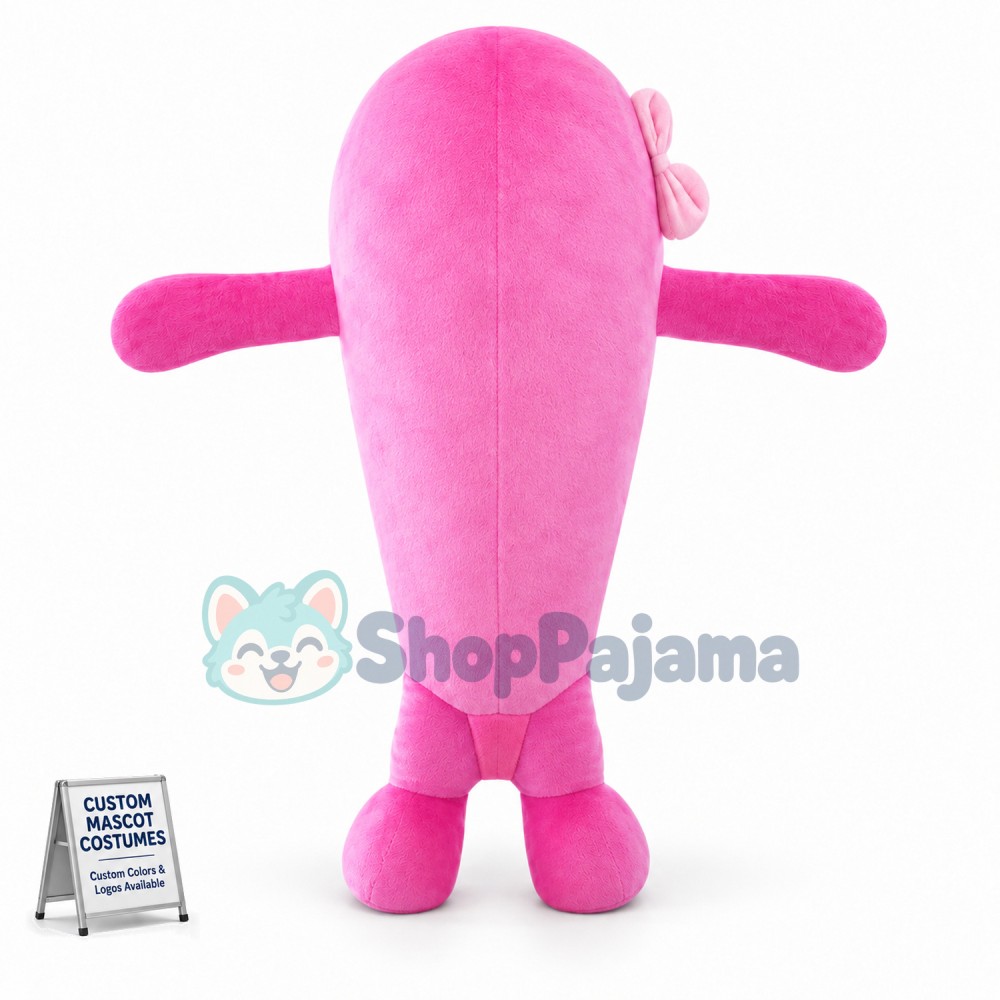 Little Pink Bow Dolphin Mascot Costume