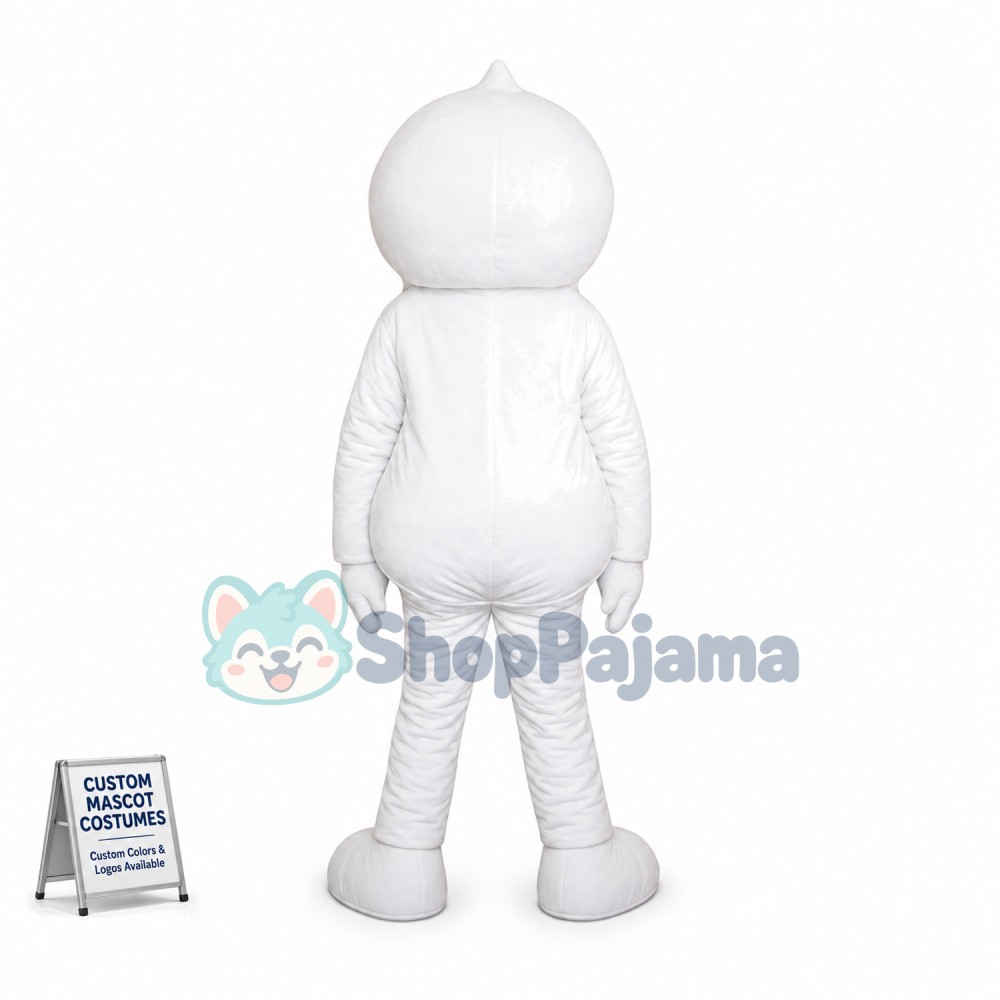 All Over White Smile Doll Mascot Costume
