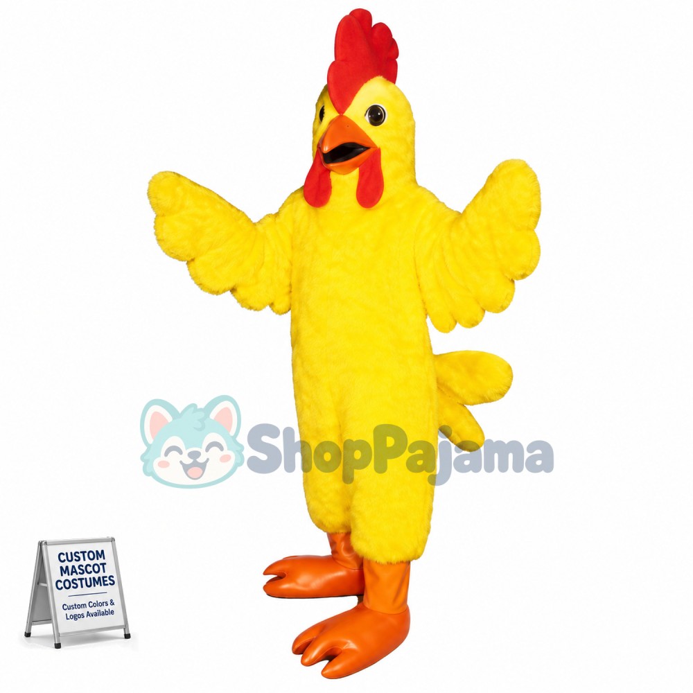 Yellow Plush Big Cock Mascot Costume