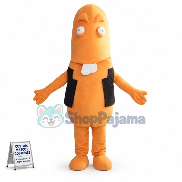 Buck Teeth Ham Sausage Mascot Cartoon Costume