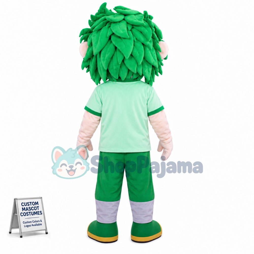 Green Afro Male Nurse Mascot Costume