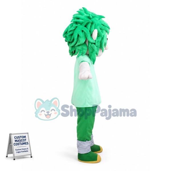 Green Afro Male Nurse Mascot Costume