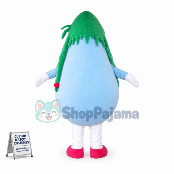 Funny Green Hair Light Bulb Mascot Costume