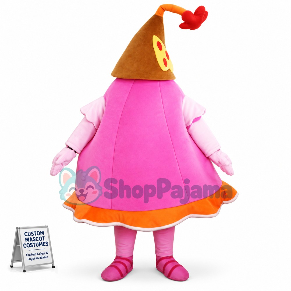 Bright Pink Hand Bell Mascot Costume
